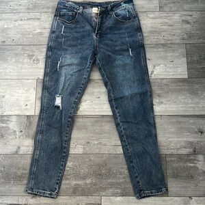 YoungLA Men's Distressed Slim Fit Denim Jean | Ripped Skinny Style with Stretch